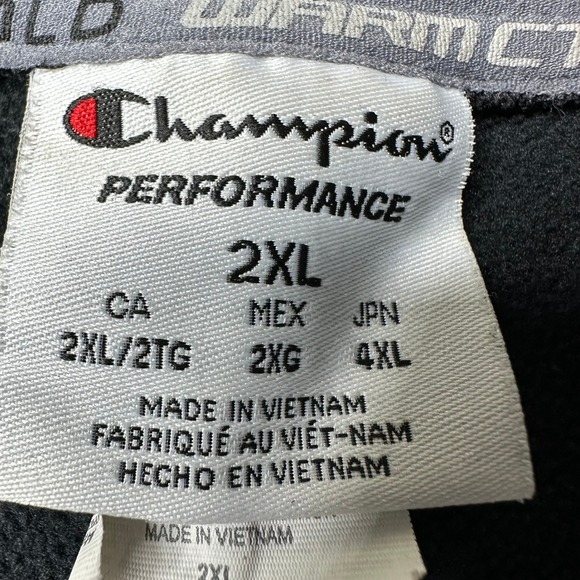 Champion Men's Gray Black Colorblock Quarter Zip Pullover Sweatshirt Size 2XL - Picture 11 of 13